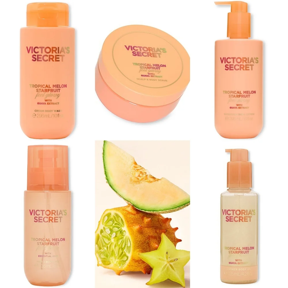Victoria's Secret Tropical Melon Starfruit 5 Piece Body Care Set New RARE